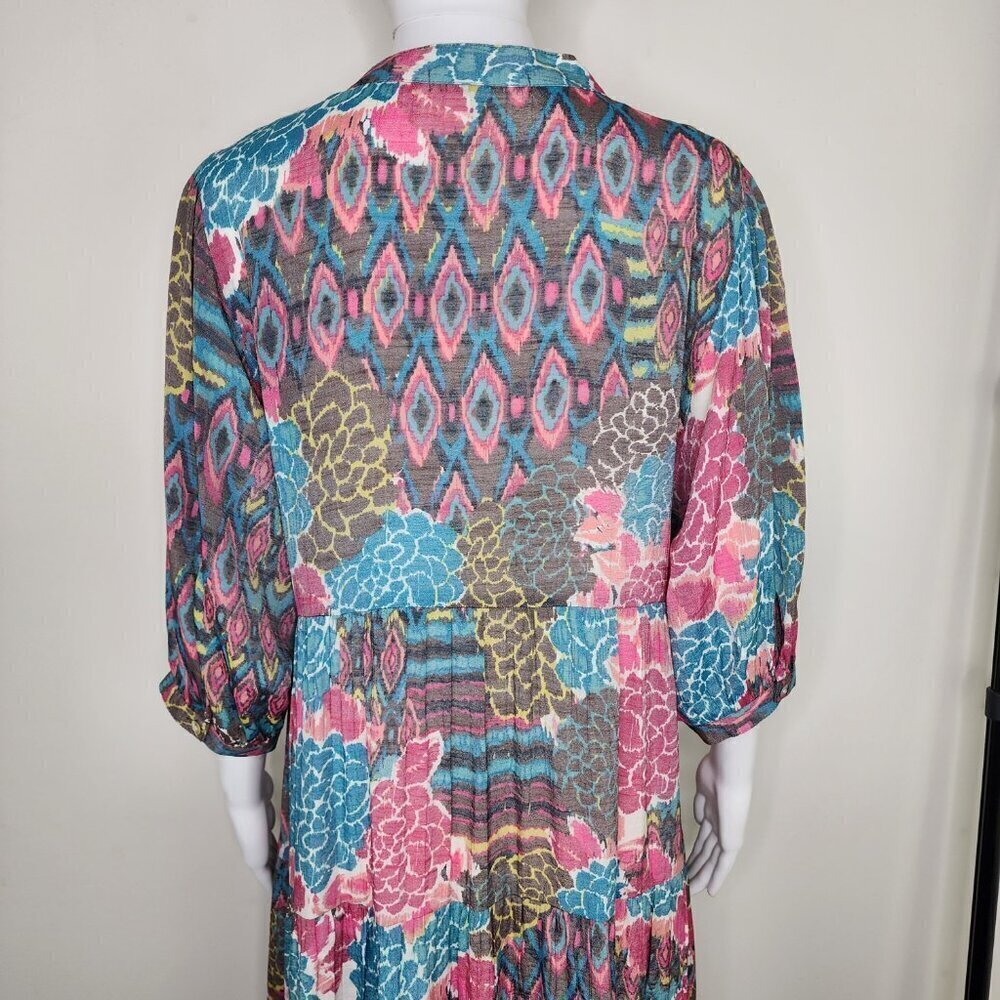 Anthropologie Figueroa and Flower Tiered Dress Floral Boho Size Medium - Picture 6 of 12